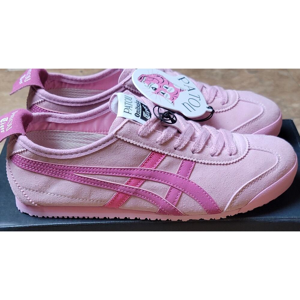 Fashion Sneakers Women 8 Pink Suede Lace Up Onitsuka Tiger Casual Shoe Retro Y2K - Picture 6 of 12